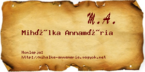 Mihálka Annamária névjegykártya